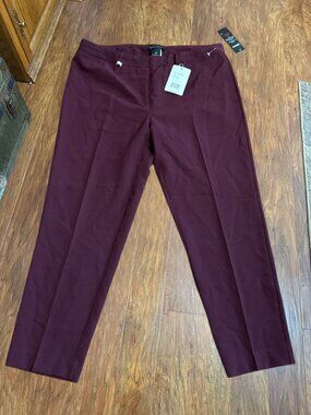 Zac & Rachel Bond 18 Wine Pull on Dress Slacks Size 14
